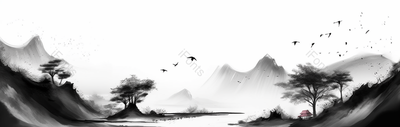 中国风凉亭禅意水墨画,插画/手绘图,插画/手绘图库,插画/手绘图下载,插画/手绘